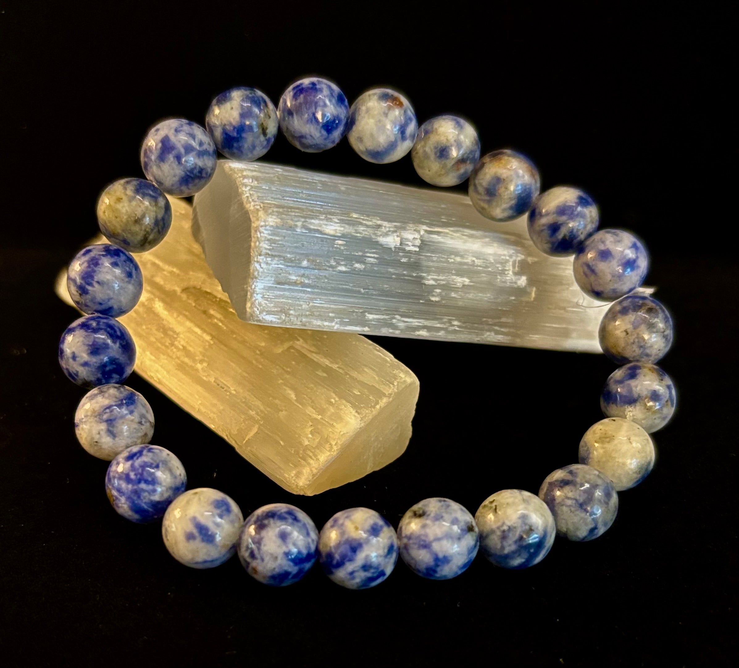 Blue Spot Jasper Beaded Bracelet – Medium Wrists | | Wiccan Center
