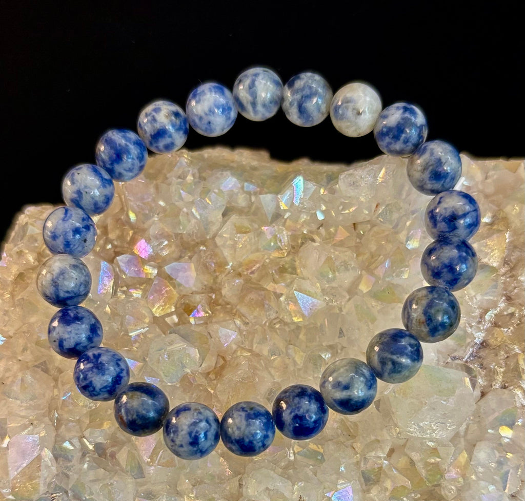 Blue Spot Jasper Beaded Bracelet – Medium Wrists | | Wiccan Center