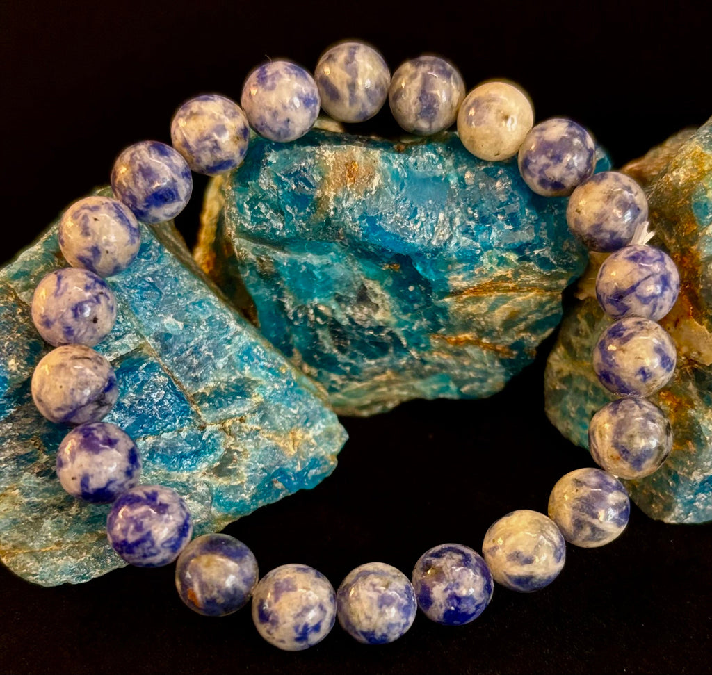 Blue Spot Jasper Beaded Bracelet – Medium Wrists | | Wiccan Center