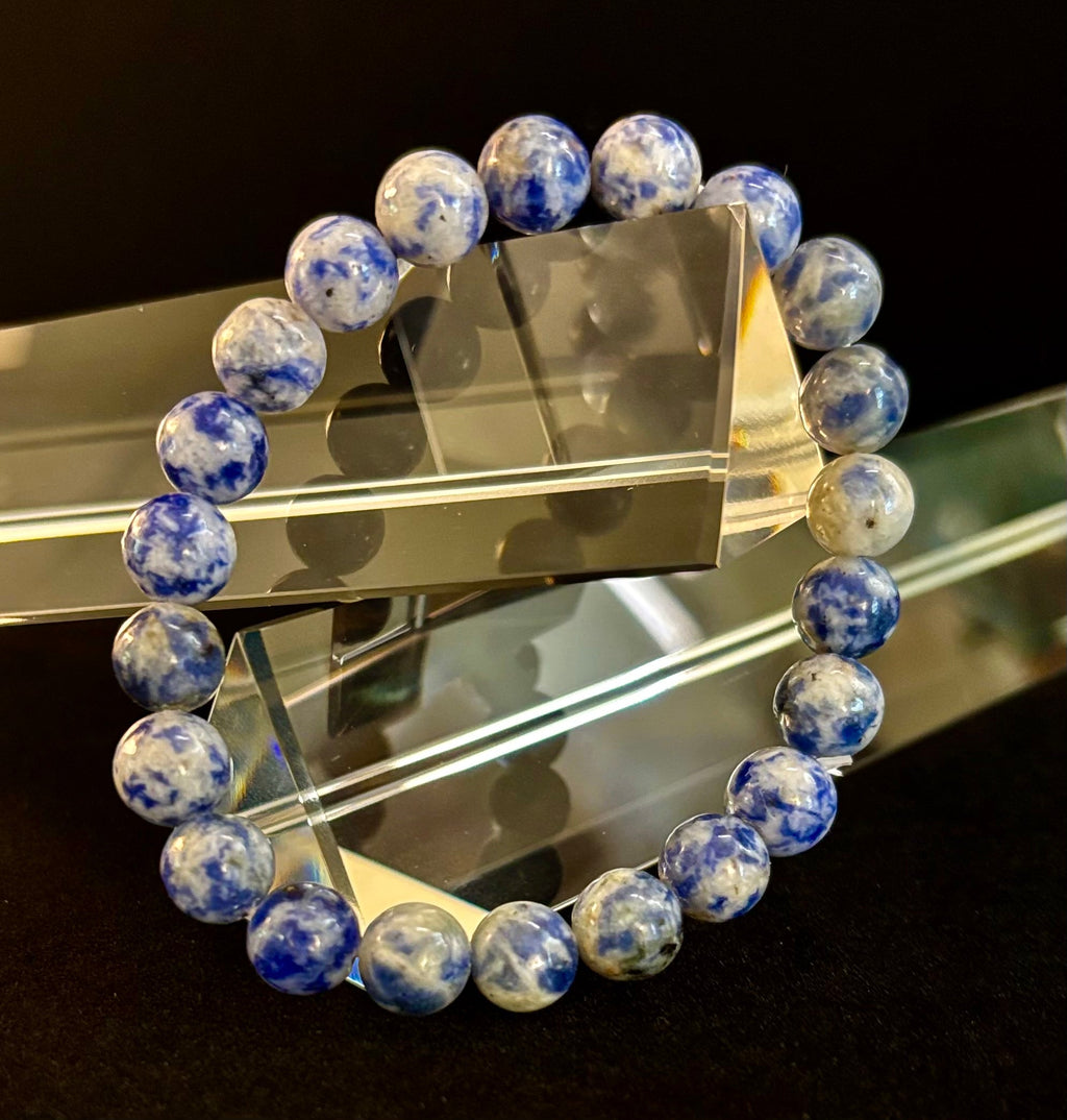 Blue Spot Jasper Beaded Bracelet – Medium Wrists | | Wiccan Center