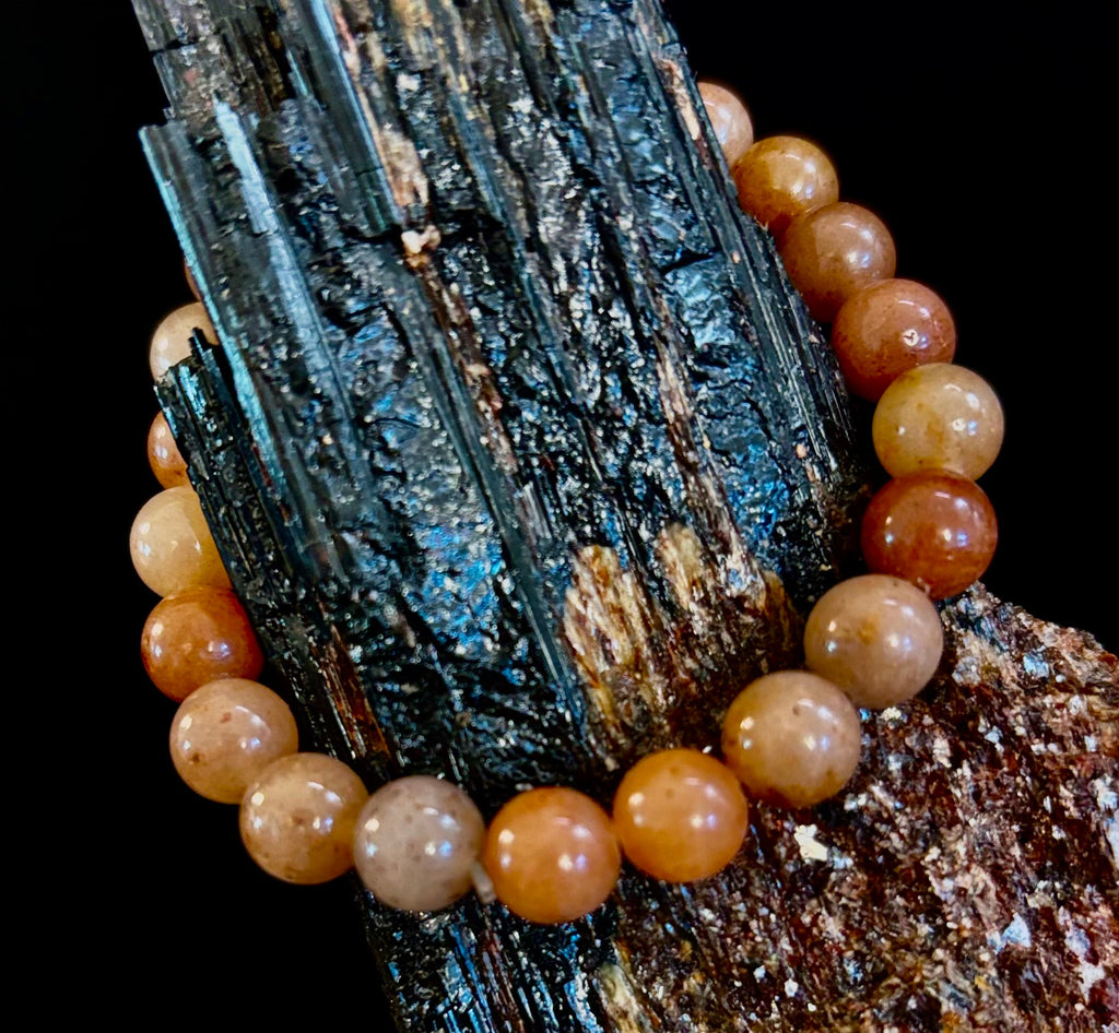 Dark Strawberry Quartz Bracelet – 8mm Beads, Medium Wrists | | Wiccan Center