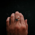 Dainty Oval Wrap Ring with Authentic Raw Meteorite | Ring | Wiccan Center