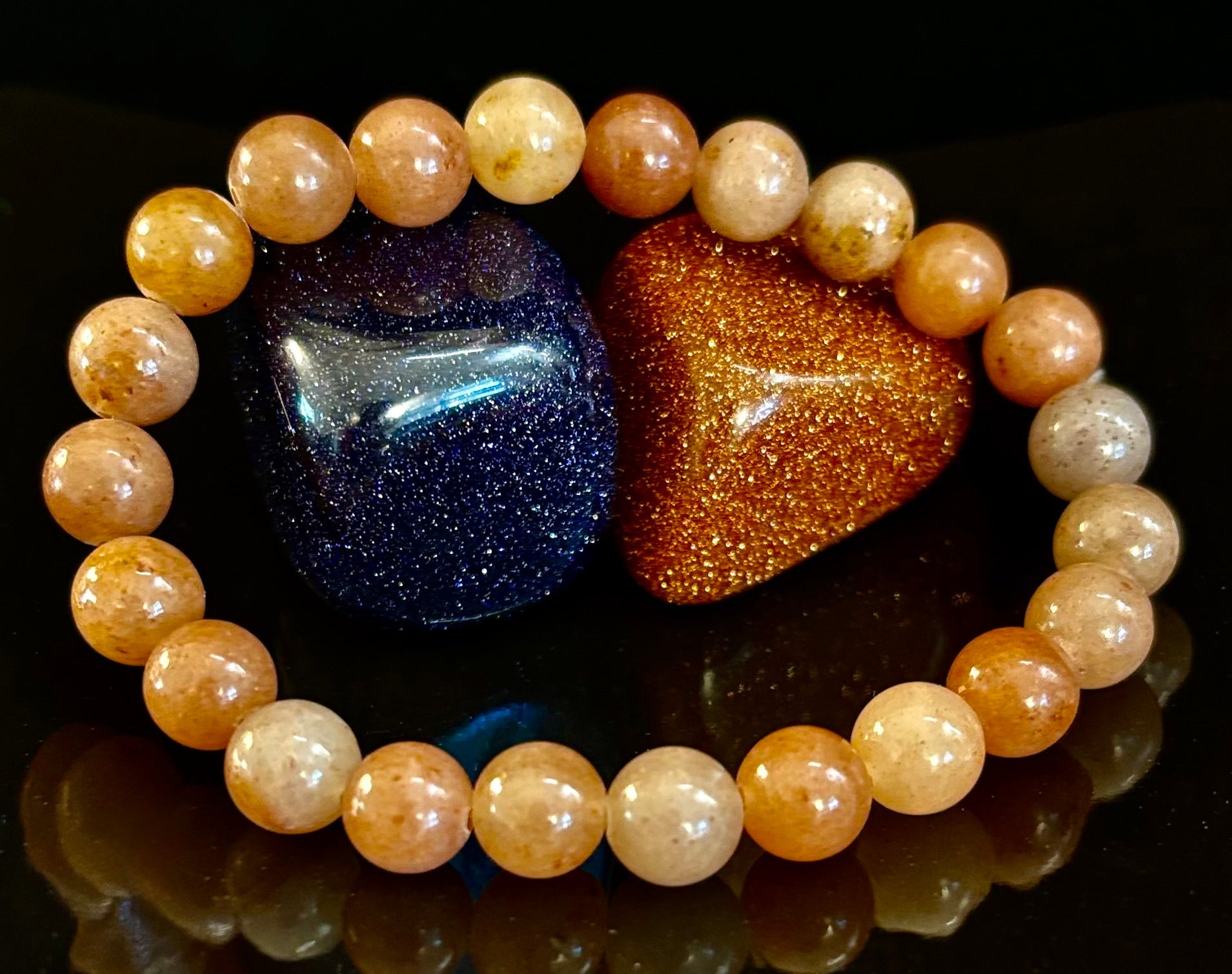 Dark Strawberry Quartz Bracelet – 8mm Beads, Medium Wrists | | Wiccan Center
