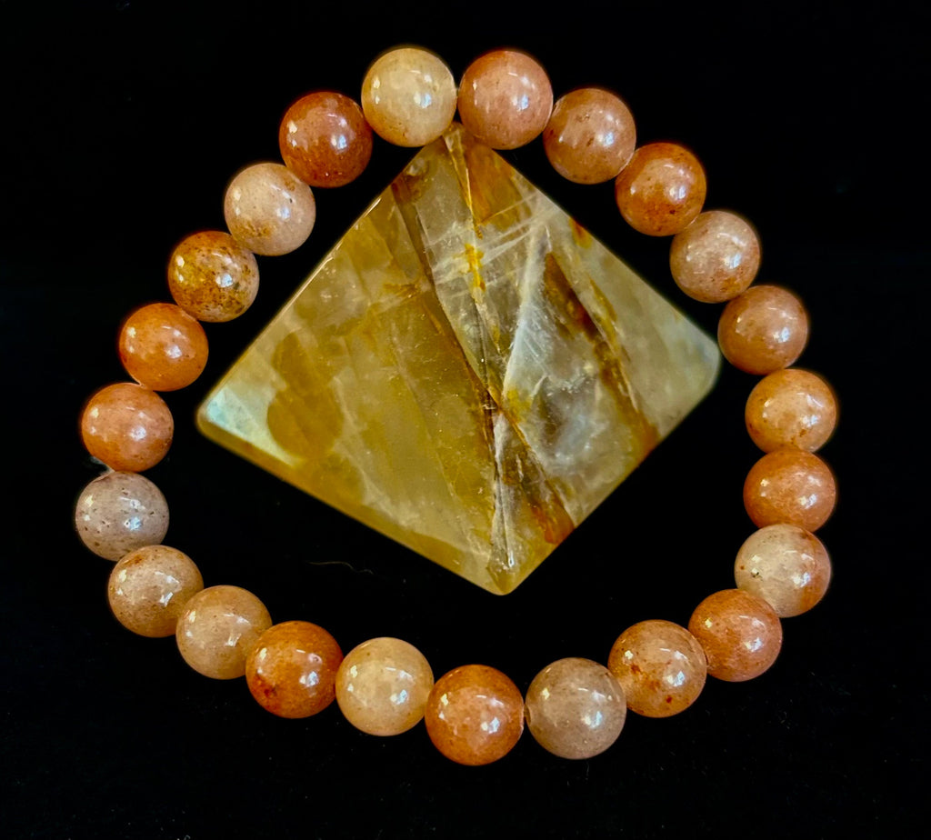 Dark Strawberry Quartz Bracelet – 8mm Beads, Medium Wrists | | Wiccan Center