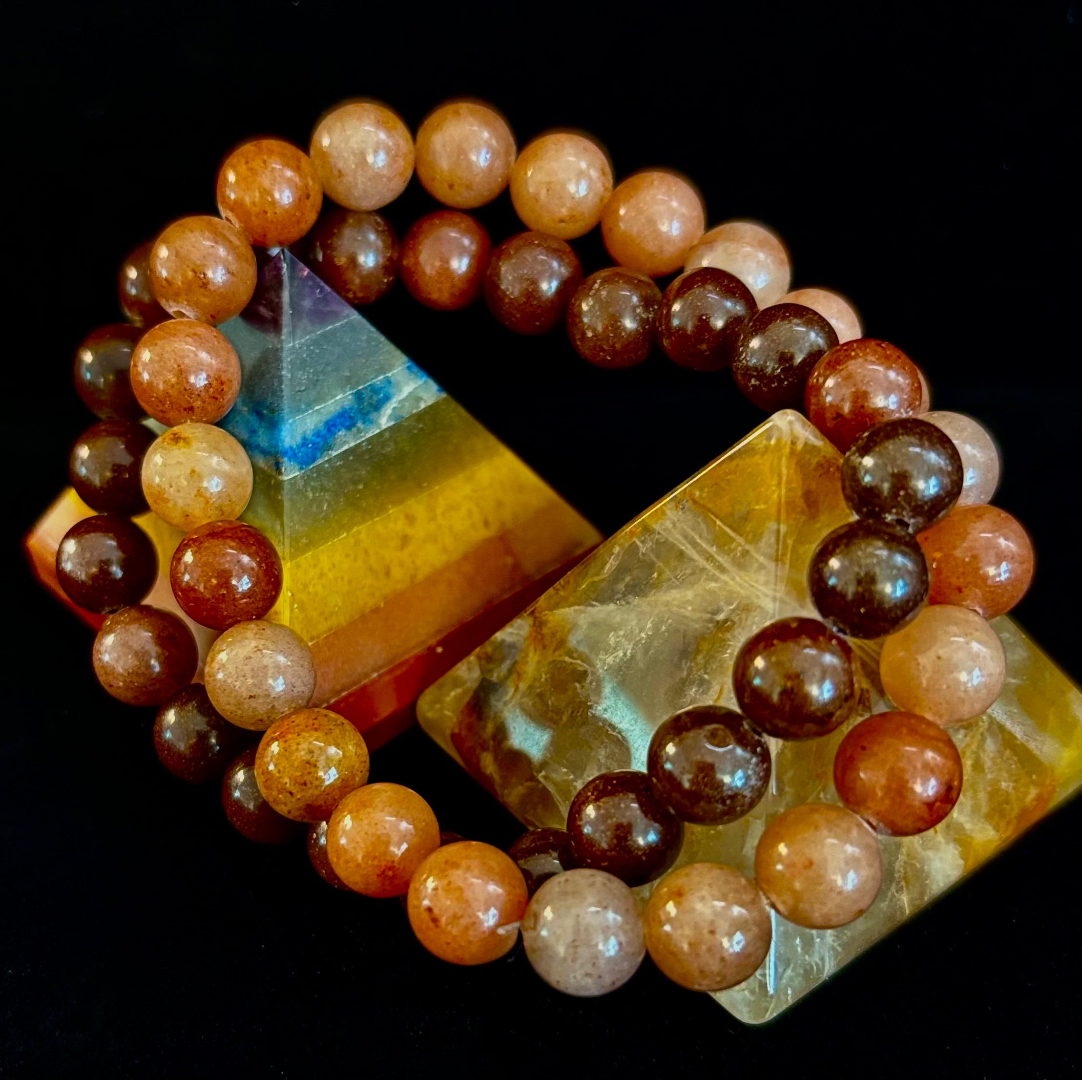 Dark Strawberry Quartz Bracelet – 8mm Beads, Medium Wrists | | Wiccan Center