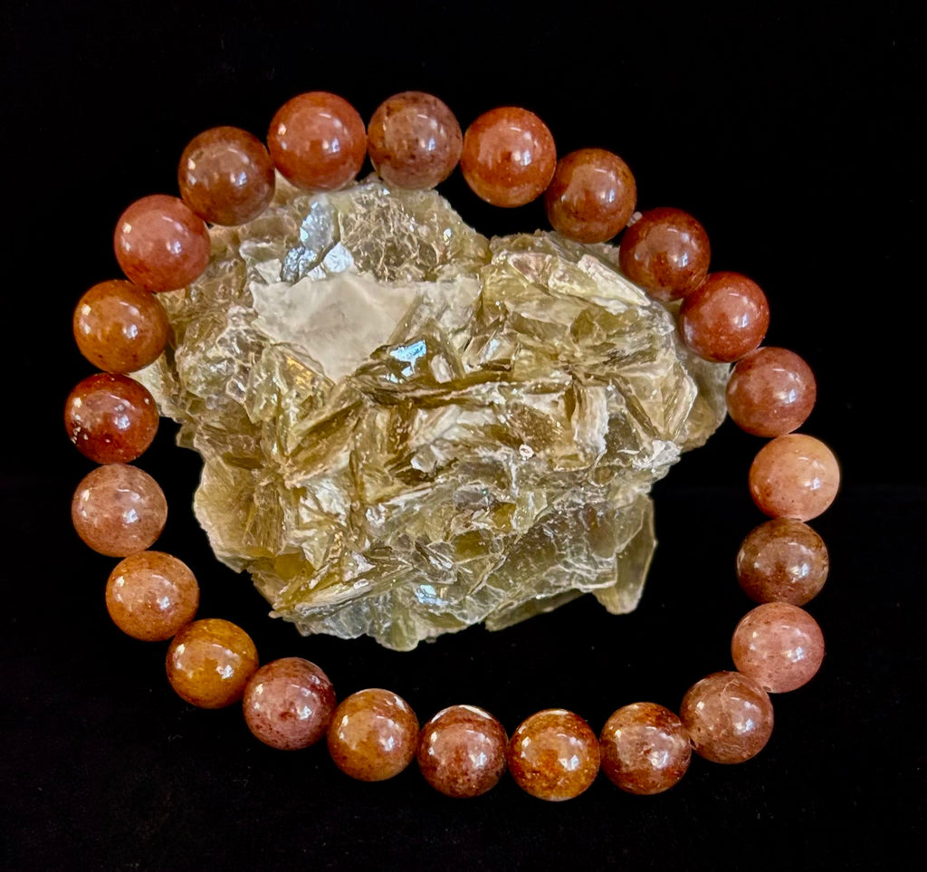 Dark Strawberry Quartz Bracelet – 8mm Beads, Medium Wrists | | Wiccan Center