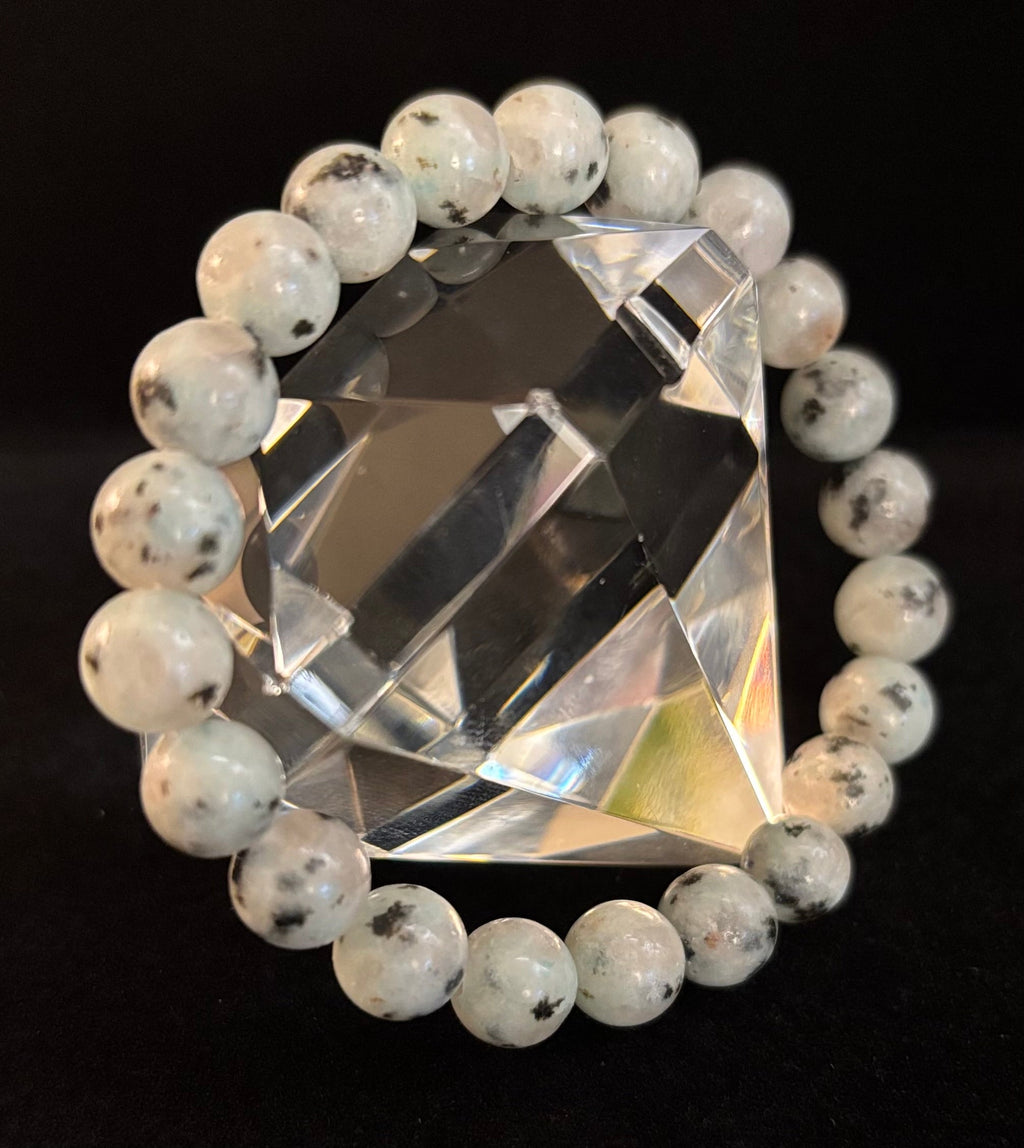 Sesame Kiwi Jasper Bracelet – 8mm Beads, Medium Wrists | | Wiccan Center