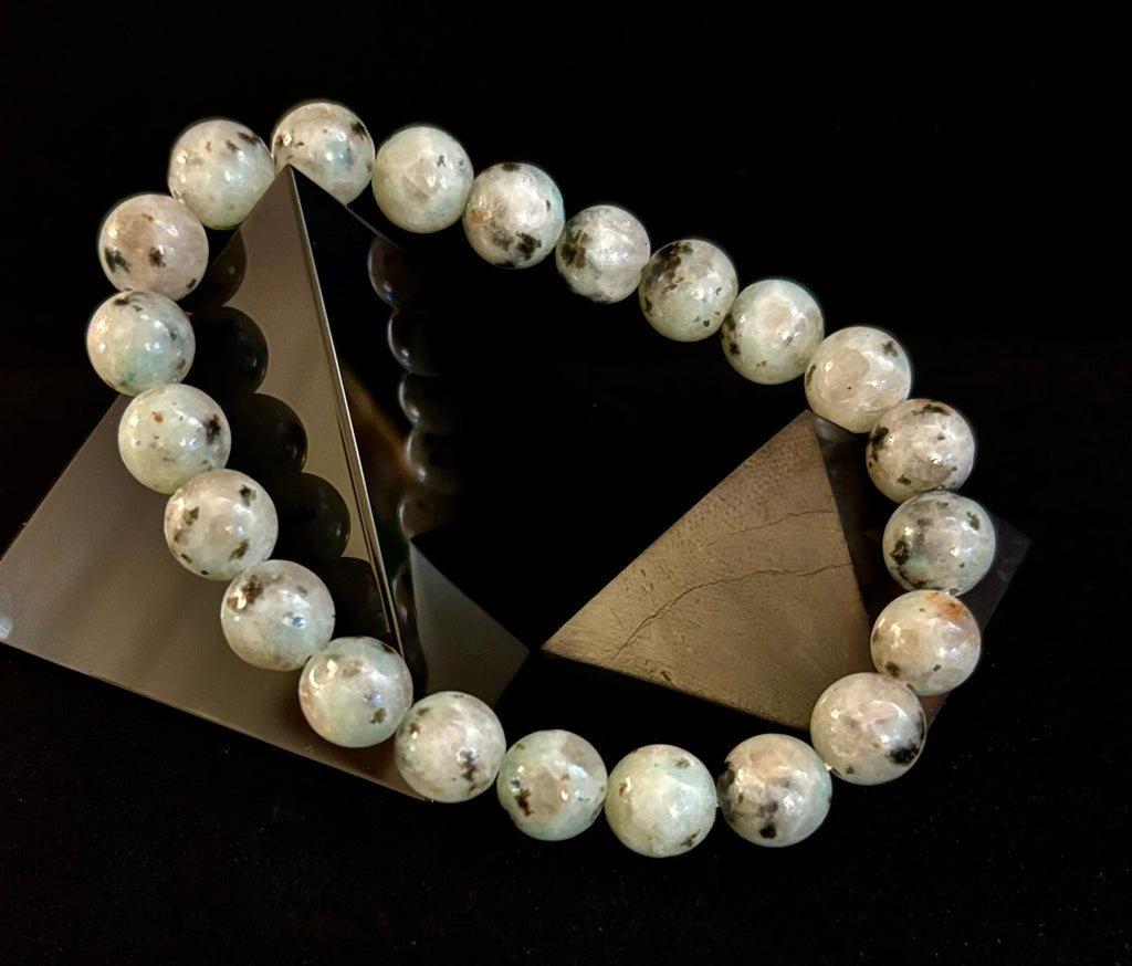 Sesame Kiwi Jasper Bracelet – 8mm Beads, Medium Wrists | | Wiccan Center