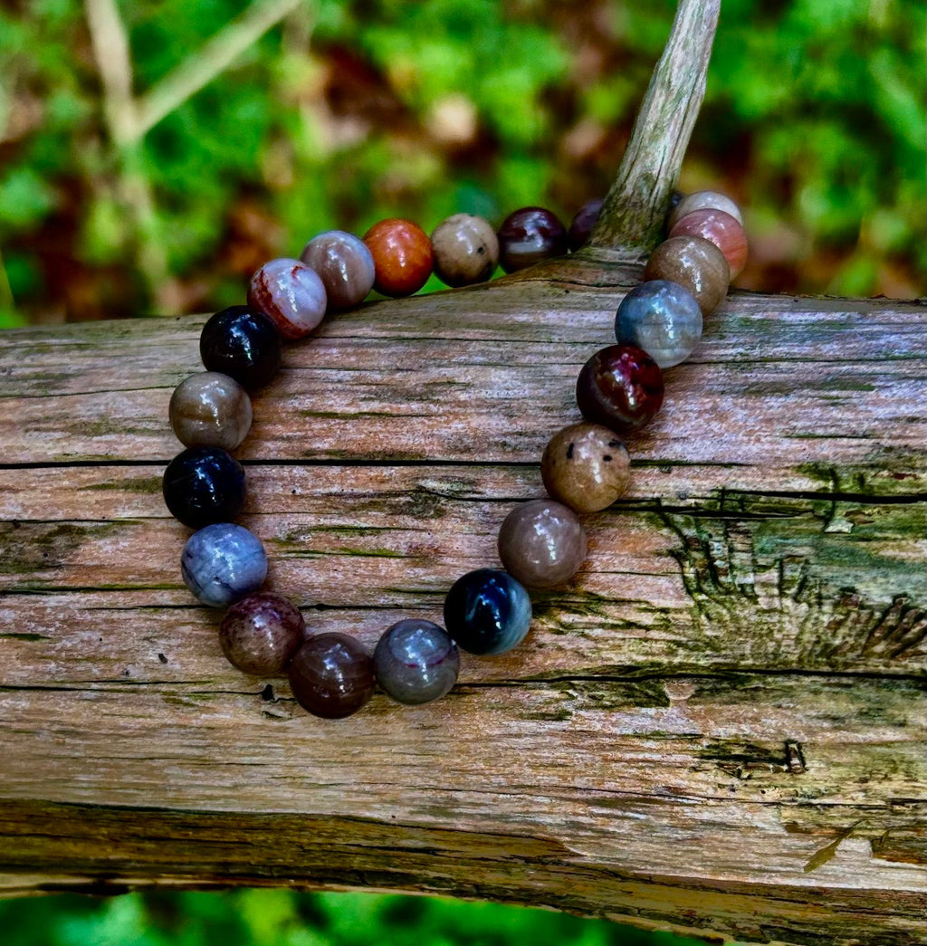 Petrified Wood Bracelet – 8mm Beads, Medium Wrists | | Wiccan Center