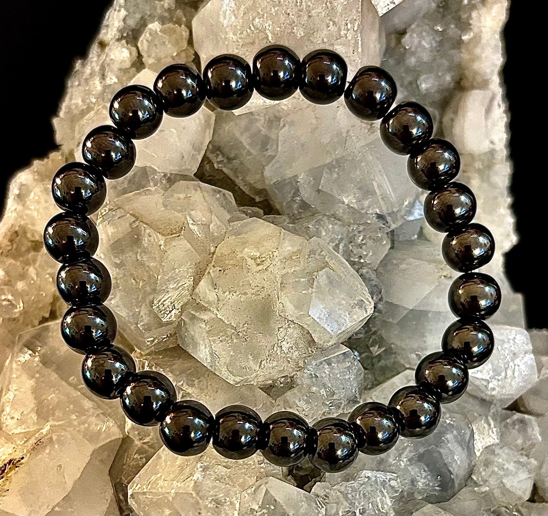 Magnetic Black Beaded Bracelet – Medium Wrists - Unisex | | Wiccan Center
