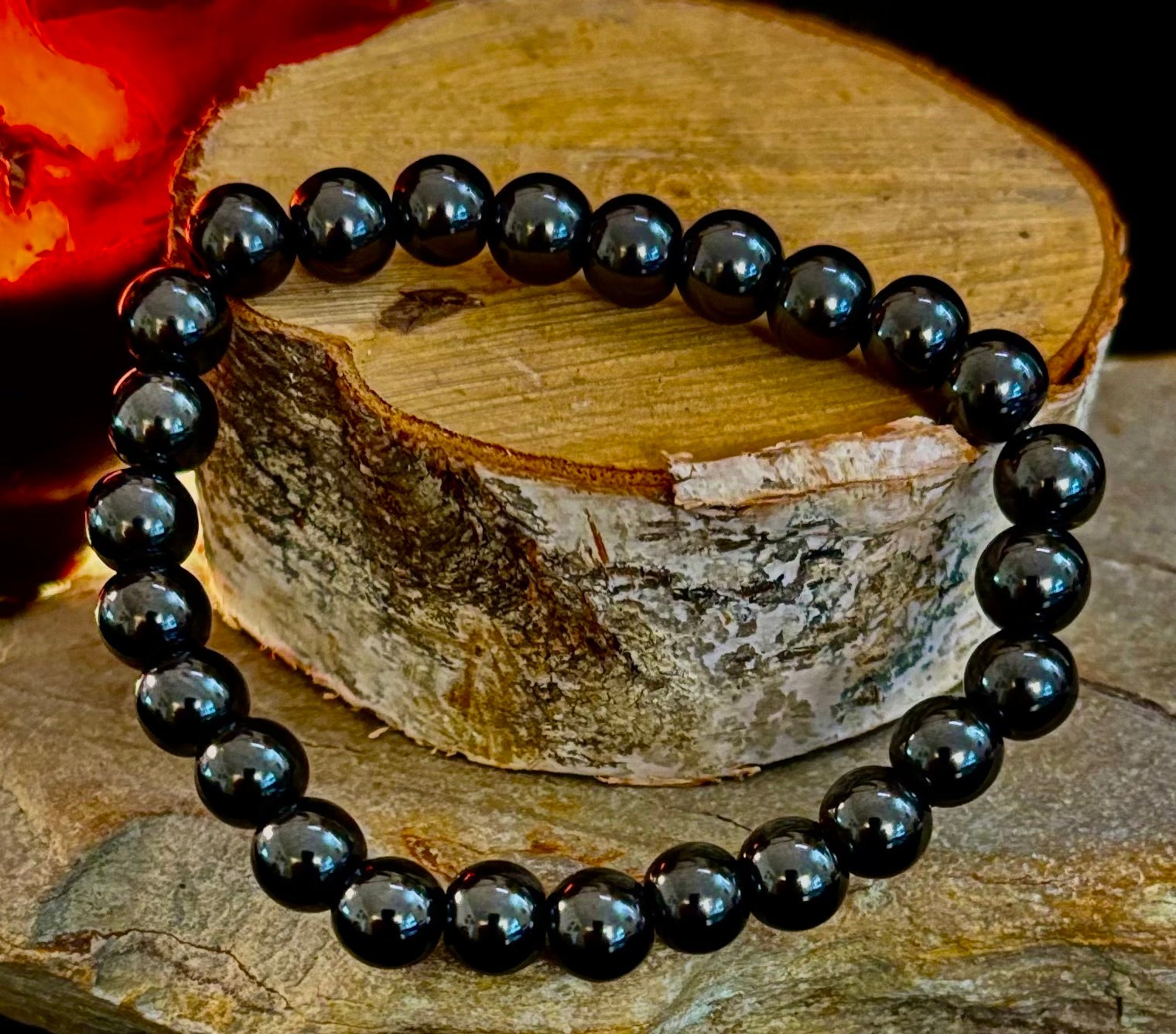 Magnetic Black Beaded Bracelet – Medium Wrists - Unisex | | Wiccan Center