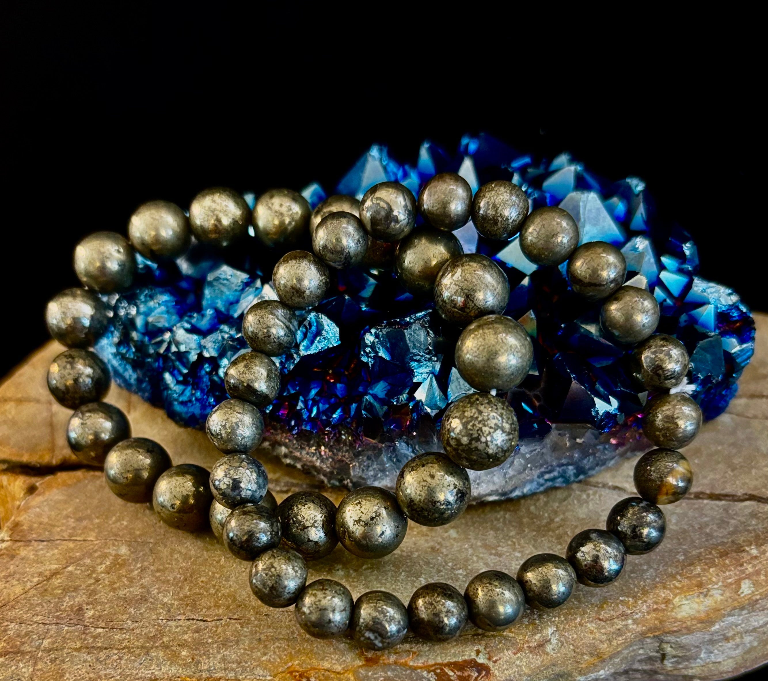 Pyrite Beaded Bracelet - Unlock Abundance & Inner Strength | | Wiccan Center