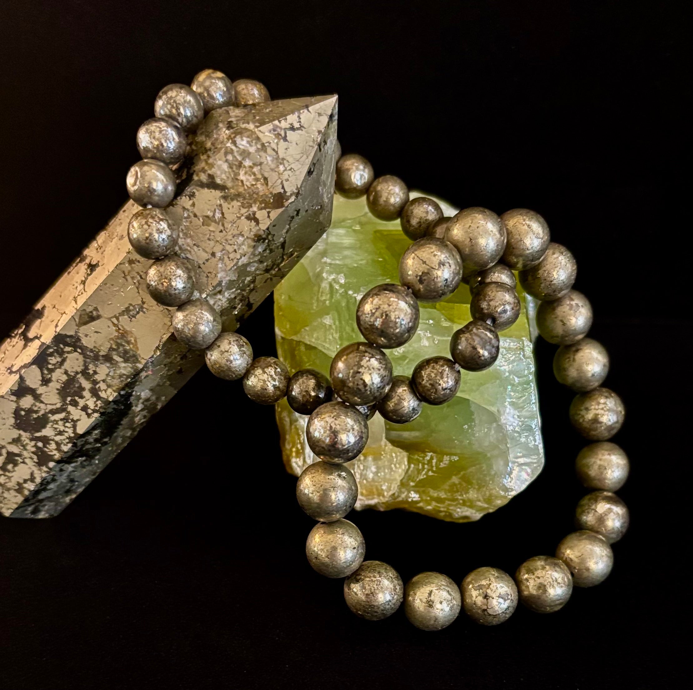 Pyrite Beaded Bracelet - Unlock Abundance & Inner Strength | | Wiccan Center