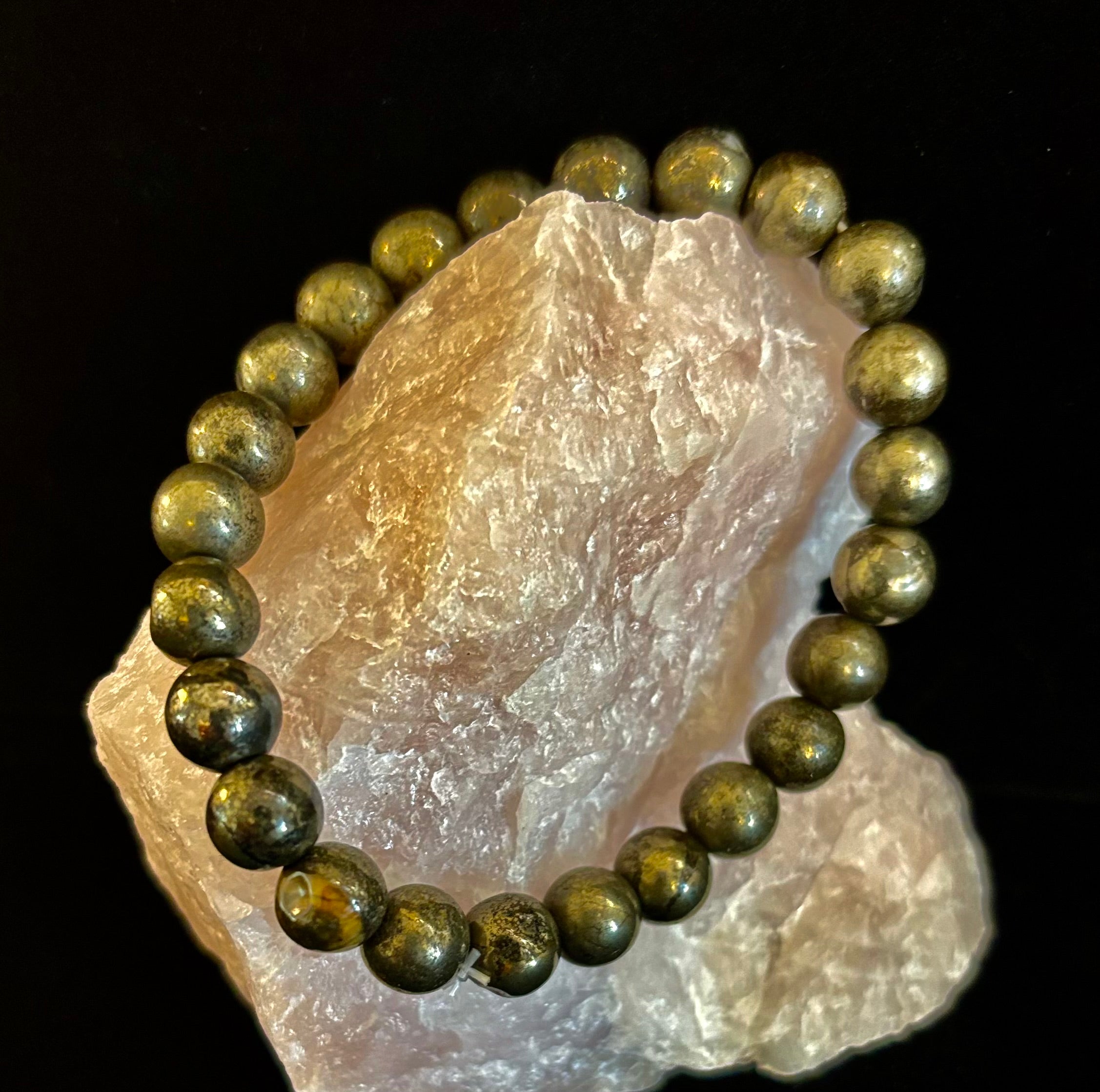 Pyrite Beaded Bracelet - Unlock Abundance & Inner Strength | | Wiccan Center