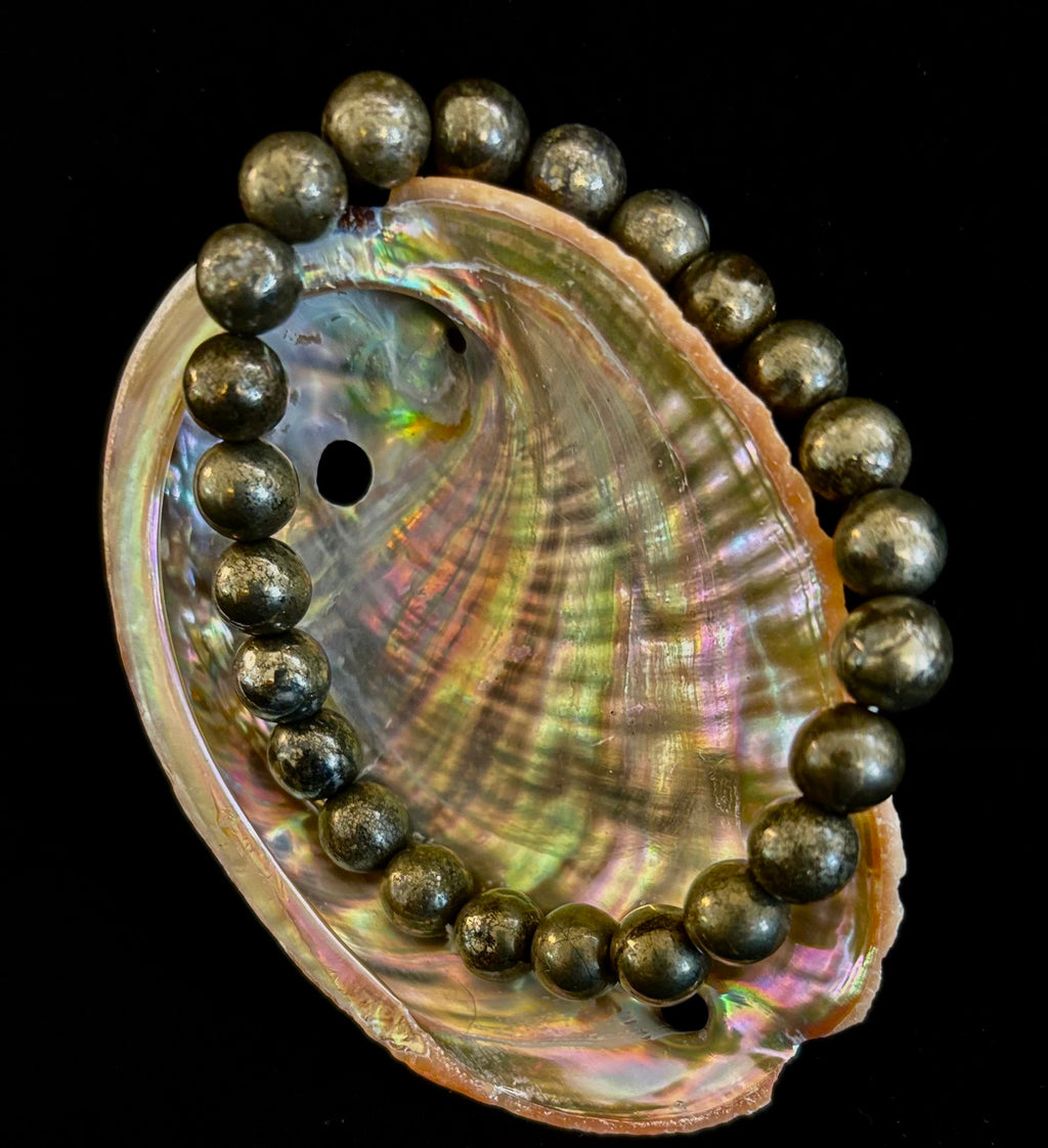 Pyrite Beaded Bracelet - Unlock Abundance & Inner Strength | | Wiccan Center