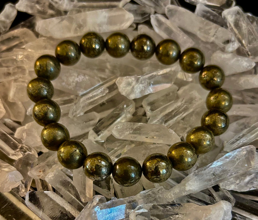 Pyrite Beaded Bracelet - Unlock Abundance & Inner Strength | | Wiccan Center