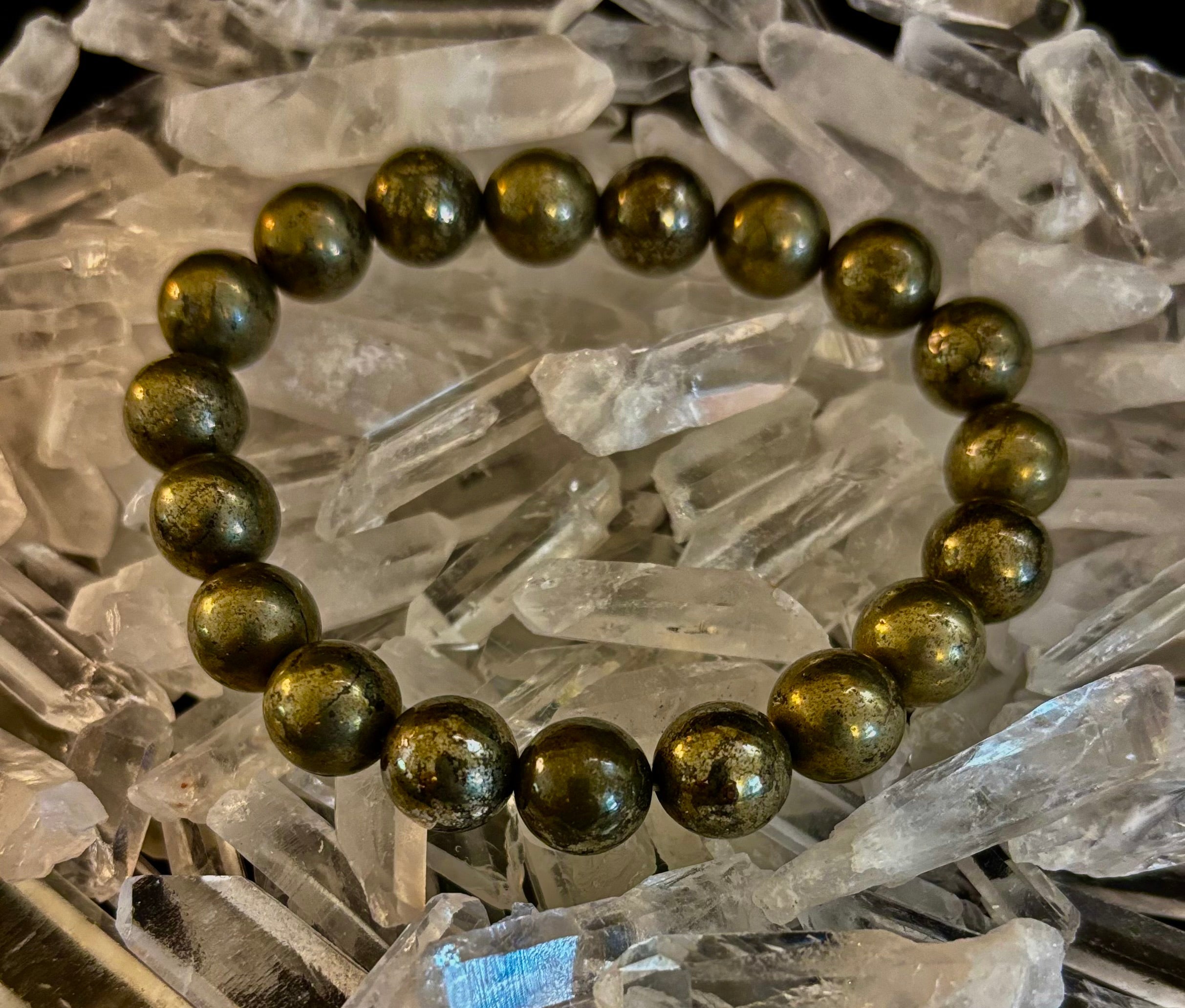 Pyrite Beaded Bracelet - Unlock Abundance & Inner Strength | | Wiccan Center