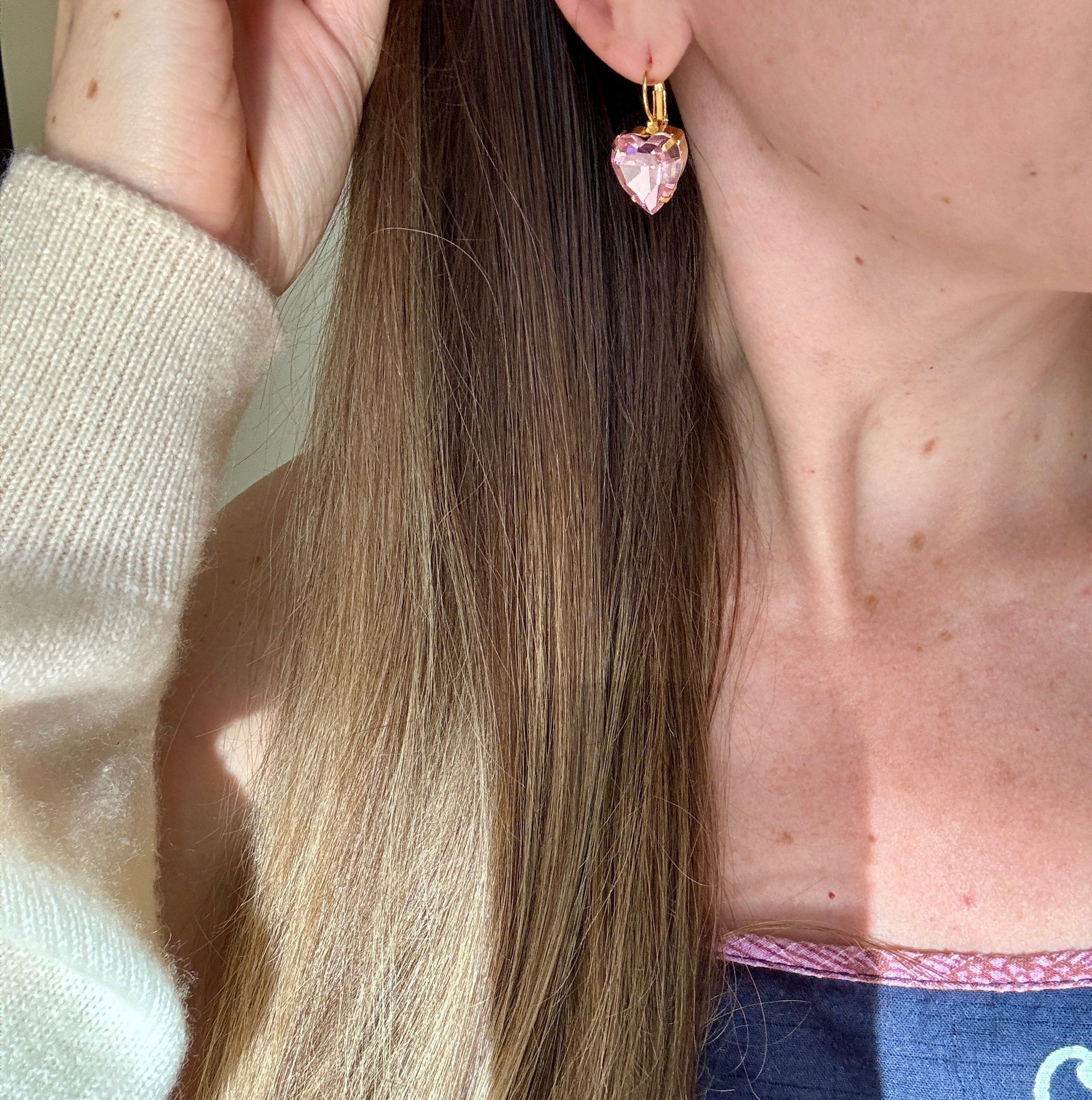 Nora Pink Heart Earrings