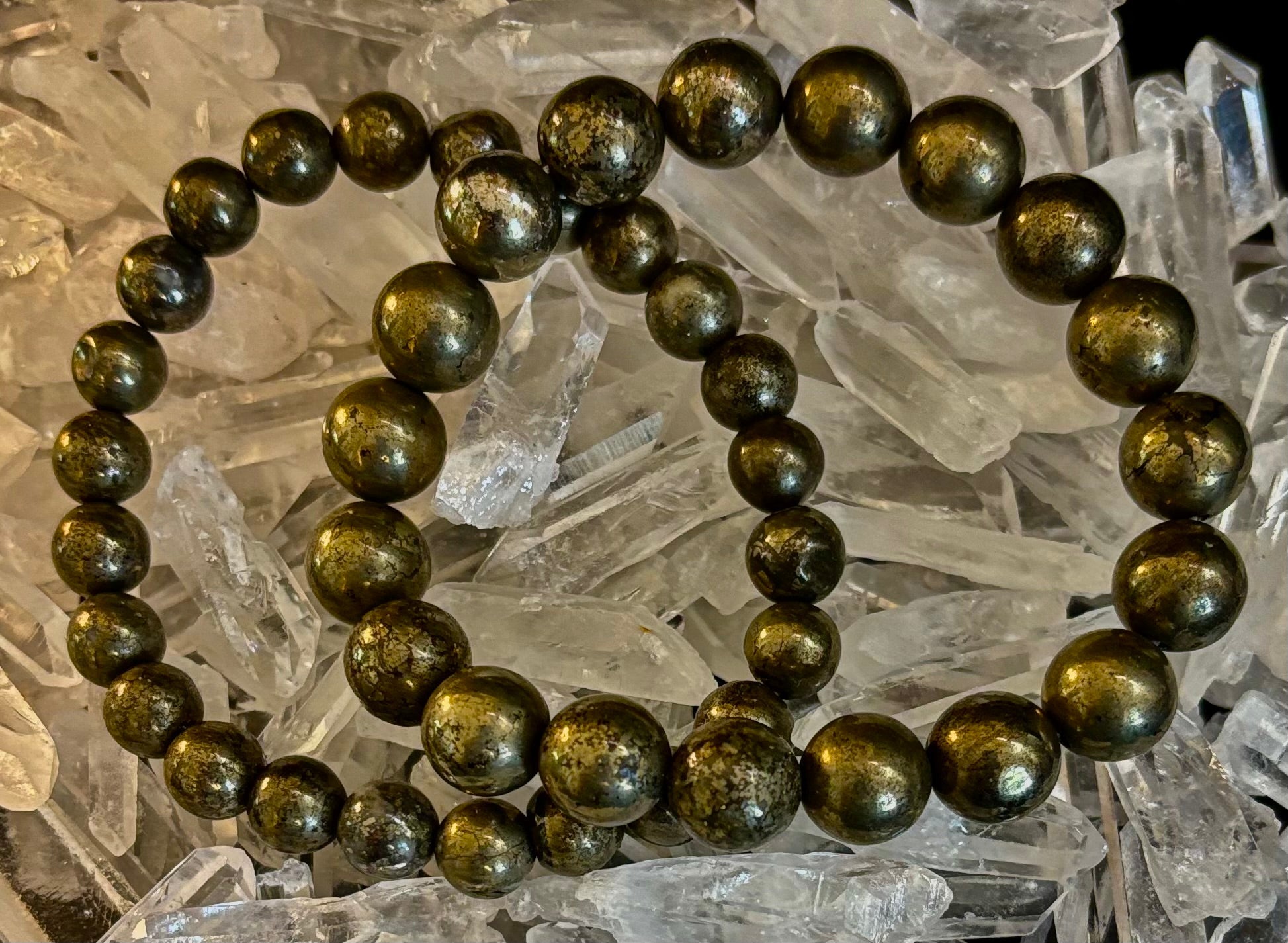 Pyrite Beaded Bracelet - Unlock Abundance & Inner Strength | | Wiccan Center