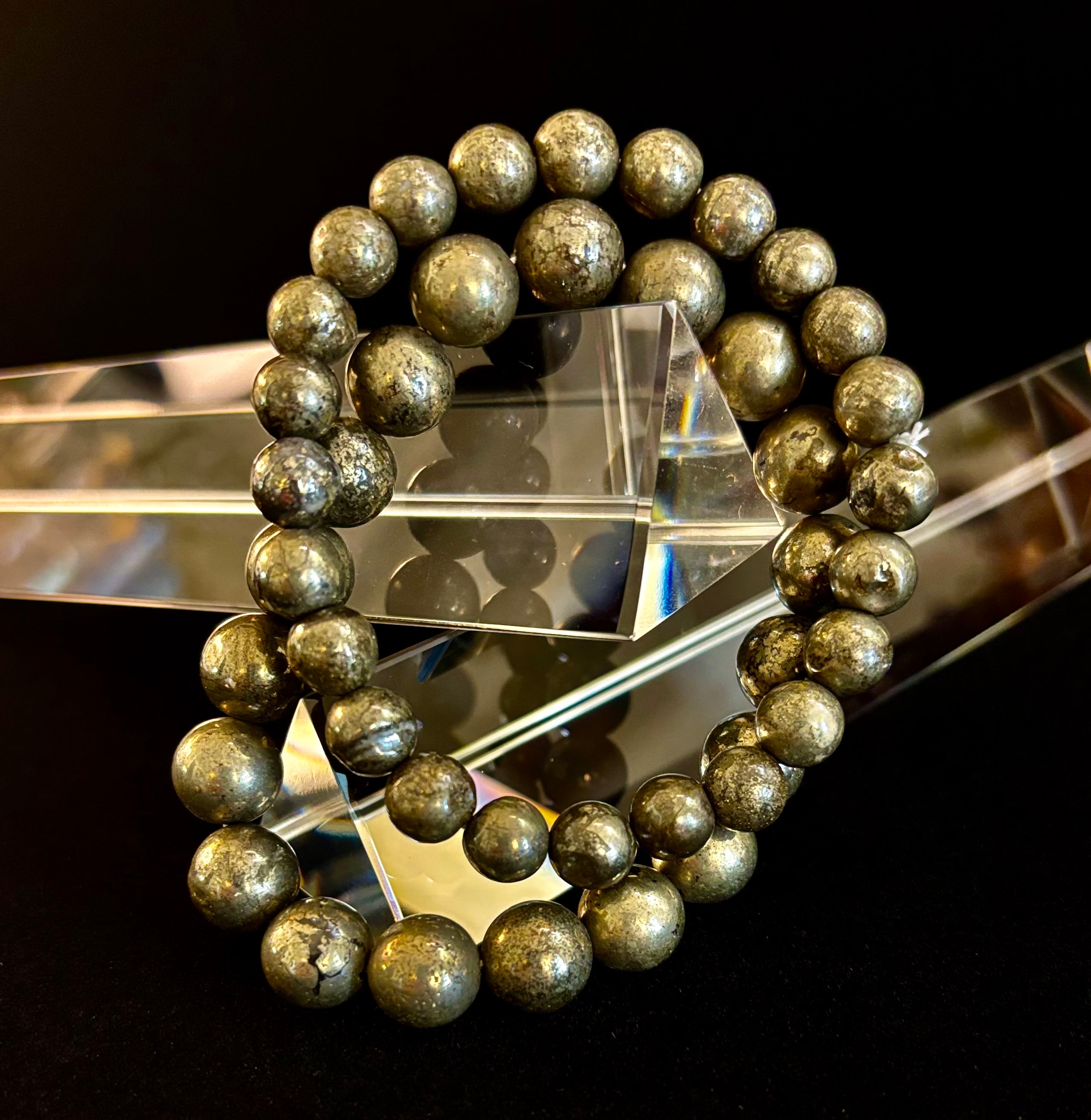 Pyrite Beaded Bracelet - Unlock Abundance & Inner Strength | | Wiccan Center