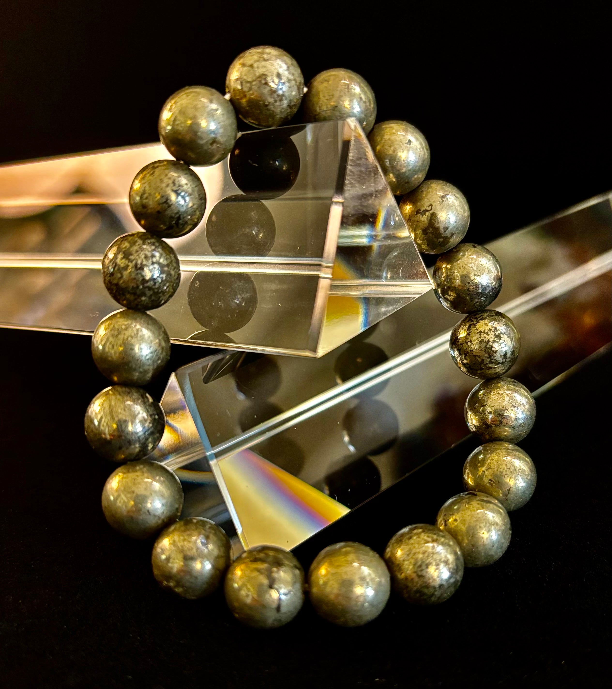 Pyrite Beaded Bracelet - Unlock Abundance & Inner Strength | | Wiccan Center