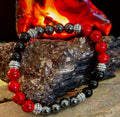 Natural Stone Beaded Bracelet – 8mm Retro Unisex Design for Large Wrists | | Wiccan Center