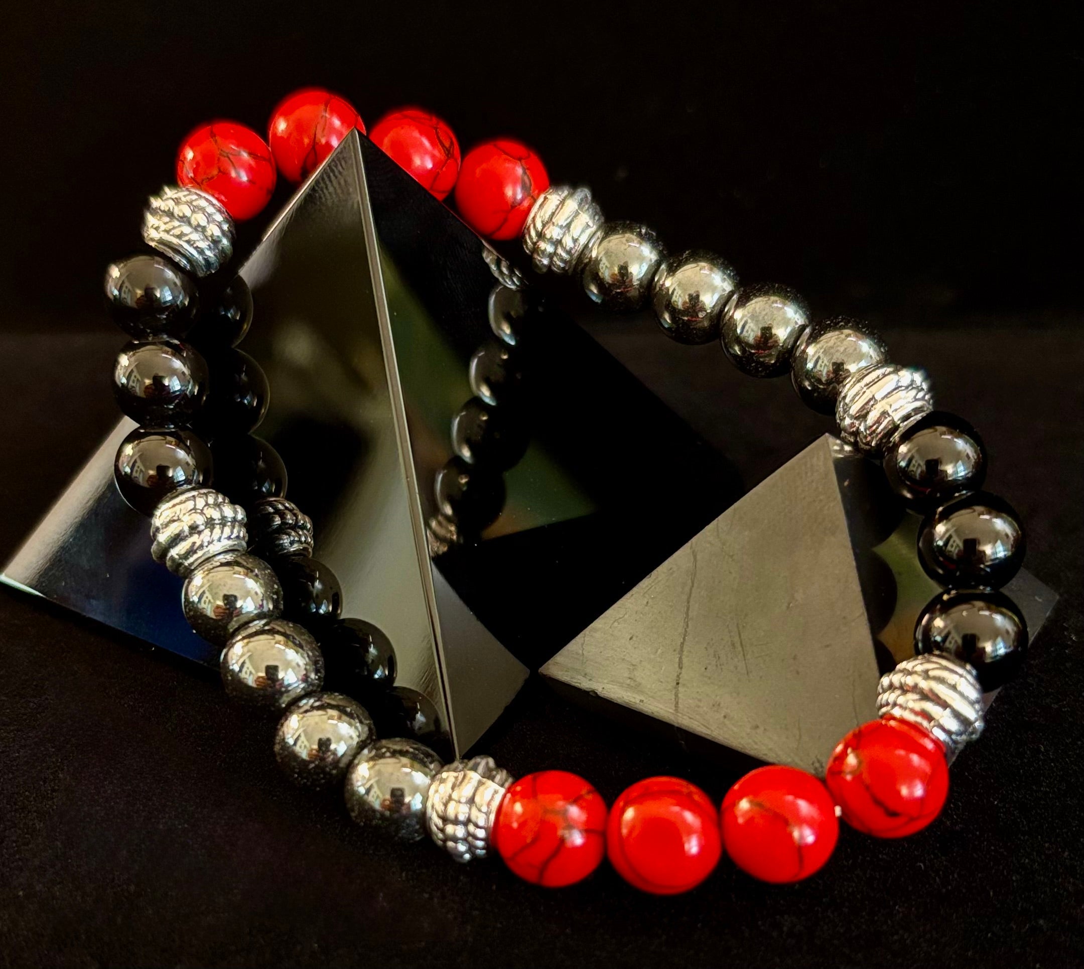 Natural Stone Beaded Bracelet – 8mm Retro Unisex Design for Large Wrists | | Wiccan Center