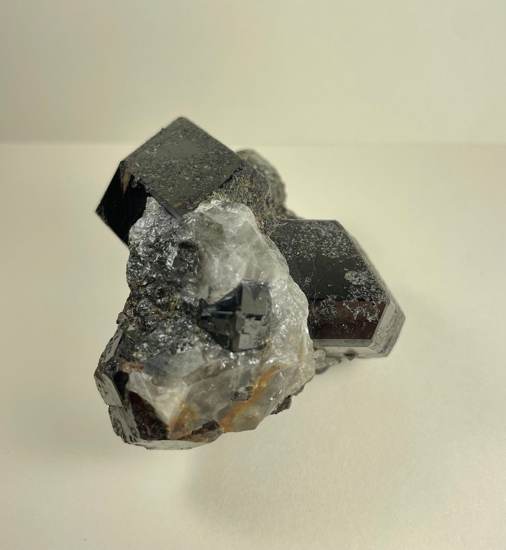 Melanite Garnet Cluster w/ Quartz 164g | Minerals | Wiccan Center