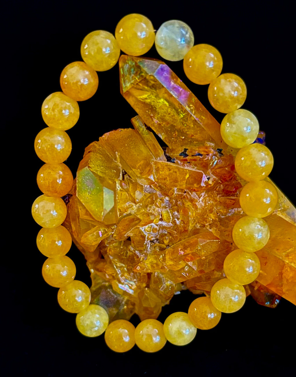 Orange Agate Beaded Bracelet – 8mm Natural Stones (Medium to Large Wrists) | | Wiccan Center