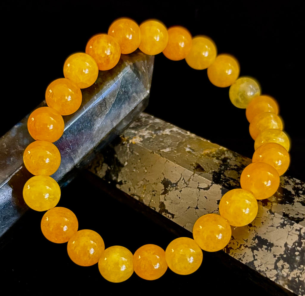 Orange Agate Beaded Bracelet – 8mm Natural Stones (Medium to Large Wrists) | | Wiccan Center