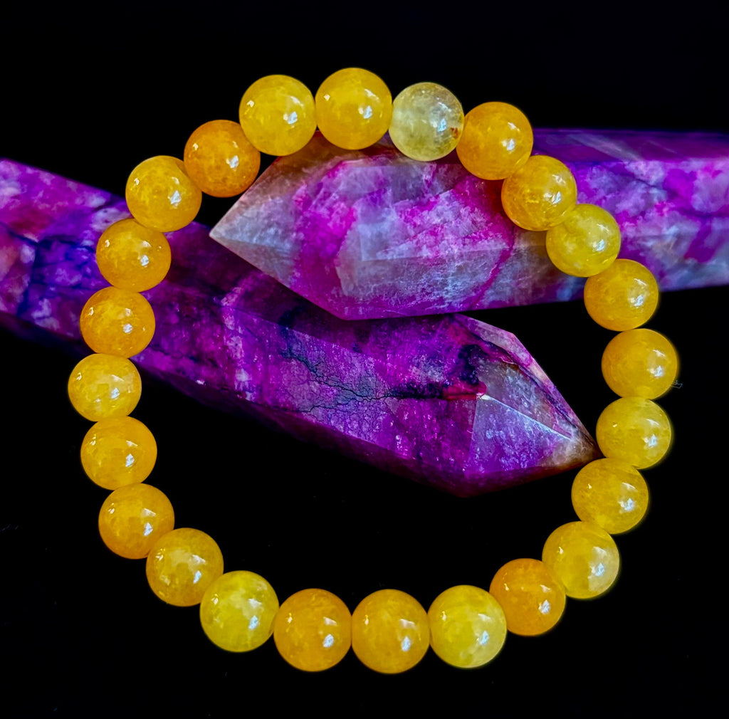 Orange Agate Beaded Bracelet – 8mm Natural Stones (Medium to Large Wrists) | | Wiccan Center