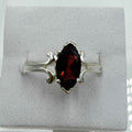 Sterling Silver Marquise Garnet Ring – Size 10 – Passion, Strength & Grounding | Rings | Wiccan Center
