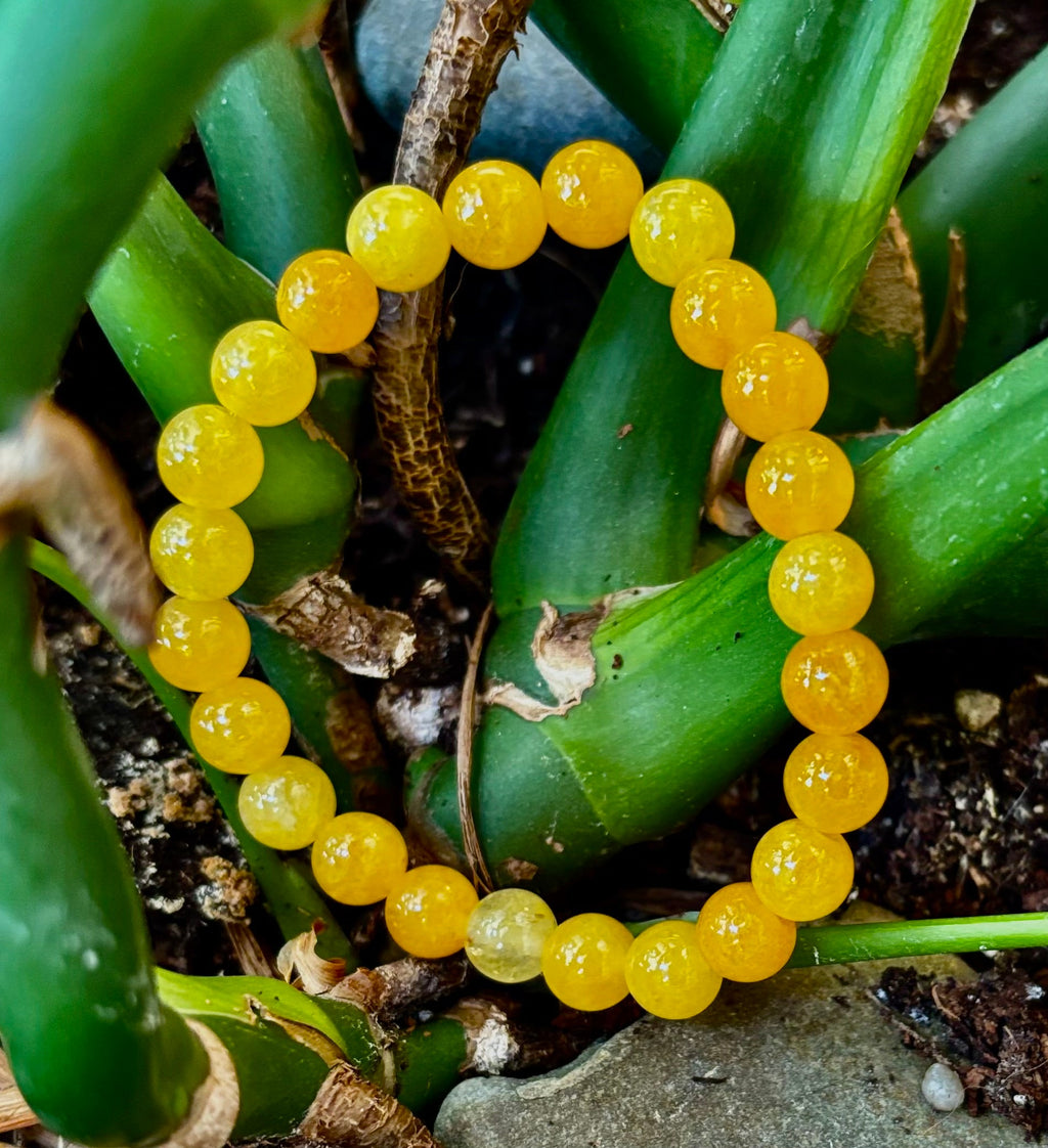 Orange Agate Beaded Bracelet – 8mm Natural Stones (Medium to Large Wrists) | | Wiccan Center