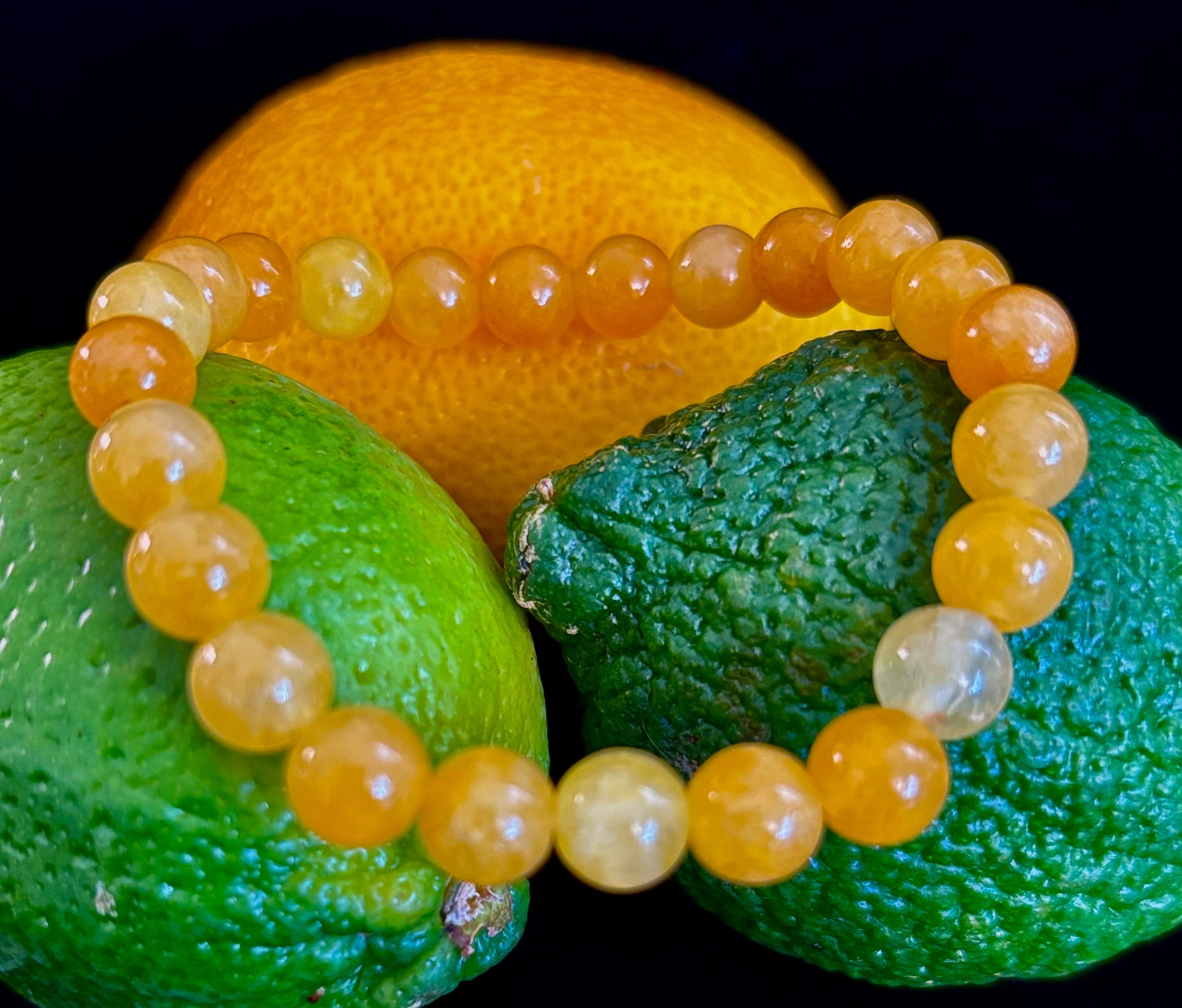 Orange Agate Beaded Bracelet – 8mm Natural Stones (Medium to Large Wrists) | | Wiccan Center