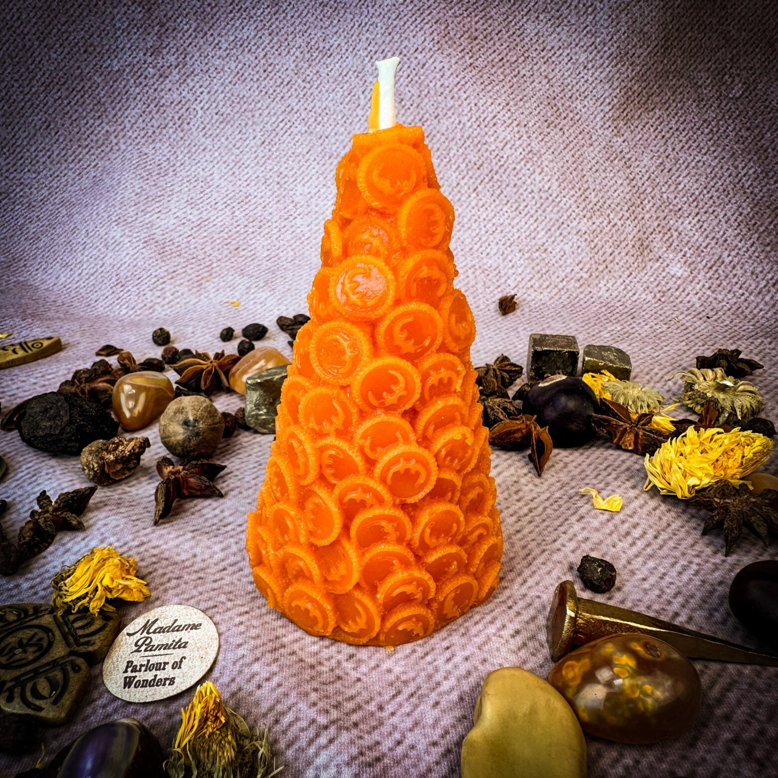 Beeswax Cone of Coins Spell Candle - Money Magnet & Prosperity Magic | Beeswax Candle | Wiccan Center
