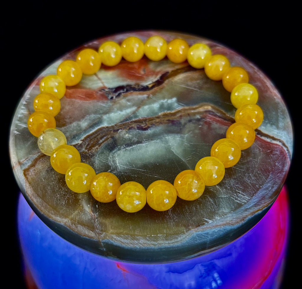 Orange Agate Beaded Bracelet – 8mm Natural Stones (Medium to Large Wrists) | | Wiccan Center