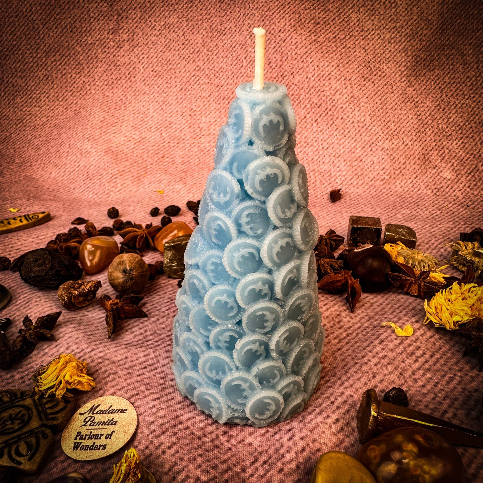 Beeswax Cone of Coins Spell Candle - Money Magnet & Prosperity Magic | Beeswax Candle | Wiccan Center