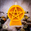 Beeswax Pentacle of Protection Spell Candle - Five Elements & Spiritual Safety | Beeswax Candle | Wiccan Center