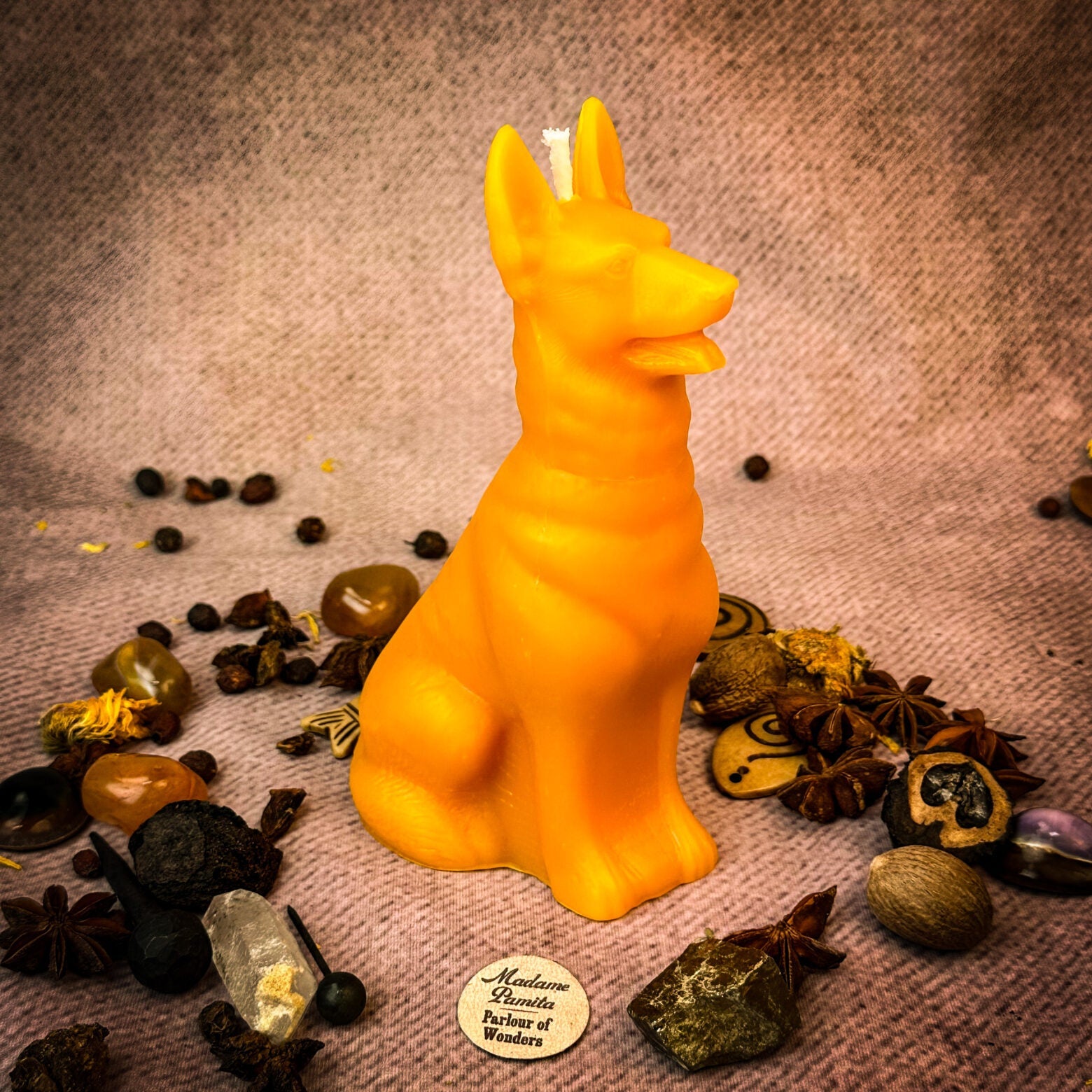 Beeswax Faithful Dog Spell Candle - Loyalty, Fidelity & Unconditional Love | Beeswax Candle | Wiccan Center
