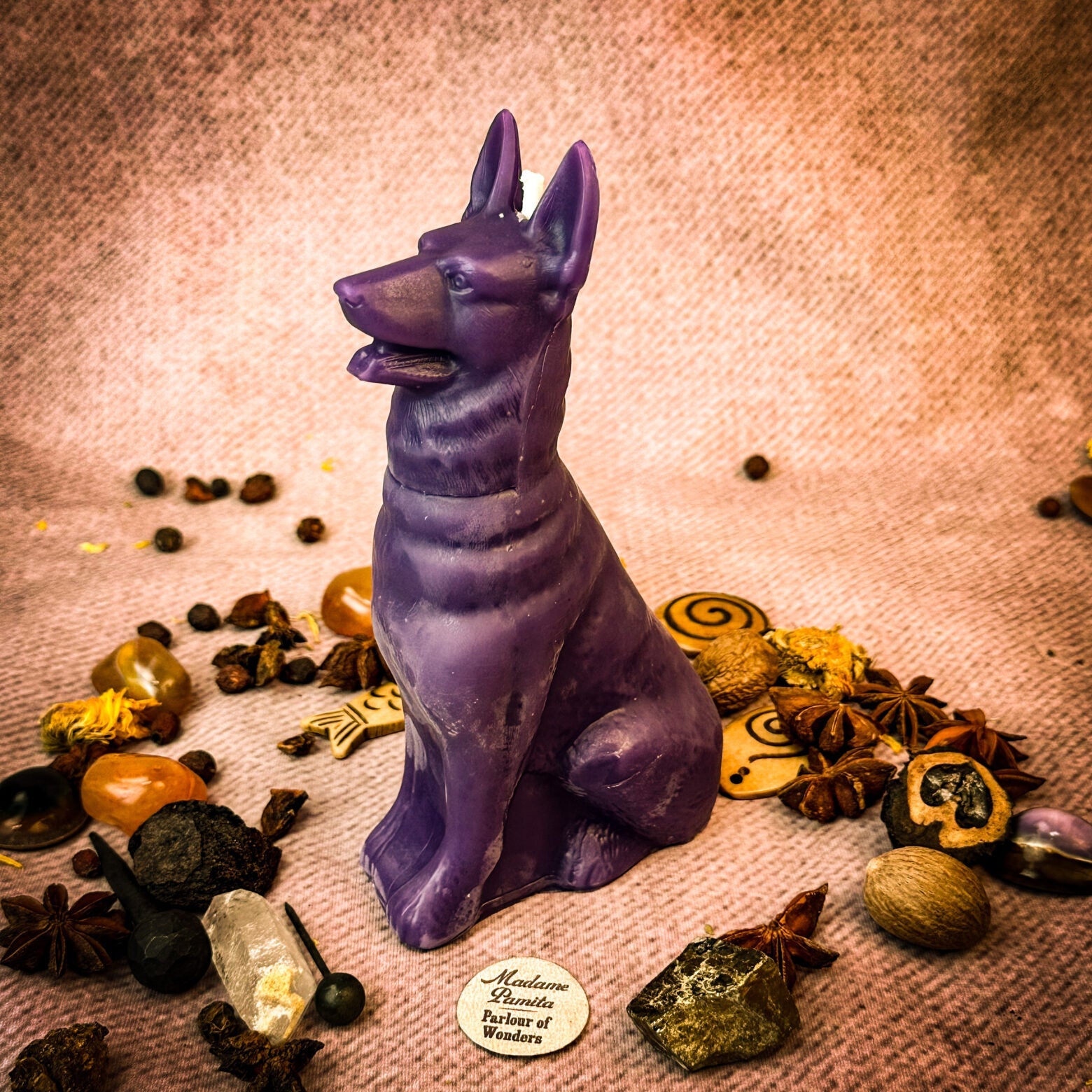 Beeswax Faithful Dog Spell Candle - Loyalty, Fidelity & Unconditional Love | Beeswax Candle | Wiccan Center