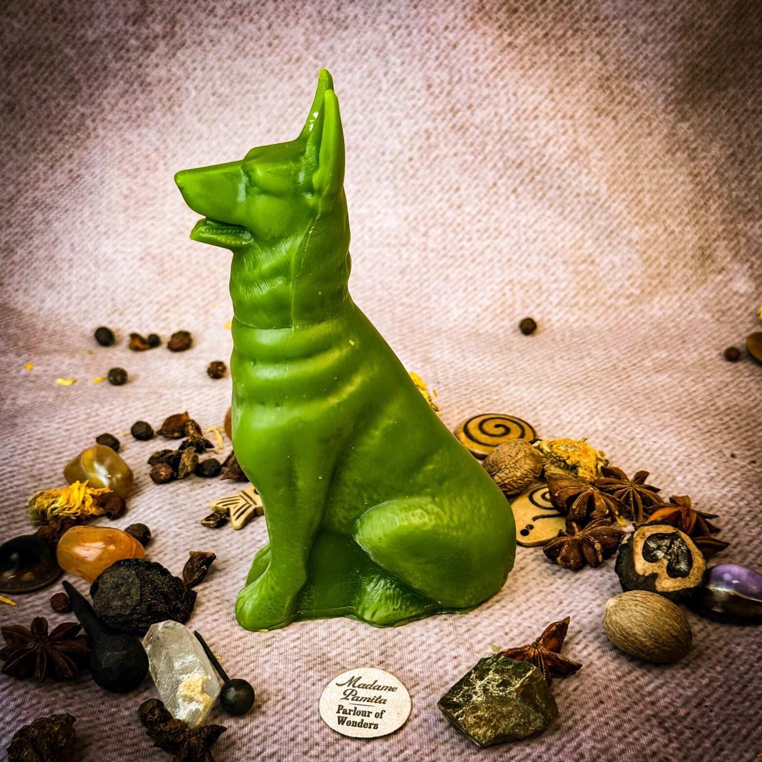 Beeswax Faithful Dog Spell Candle - Loyalty, Fidelity & Unconditional Love | Beeswax Candle | Wiccan Center
