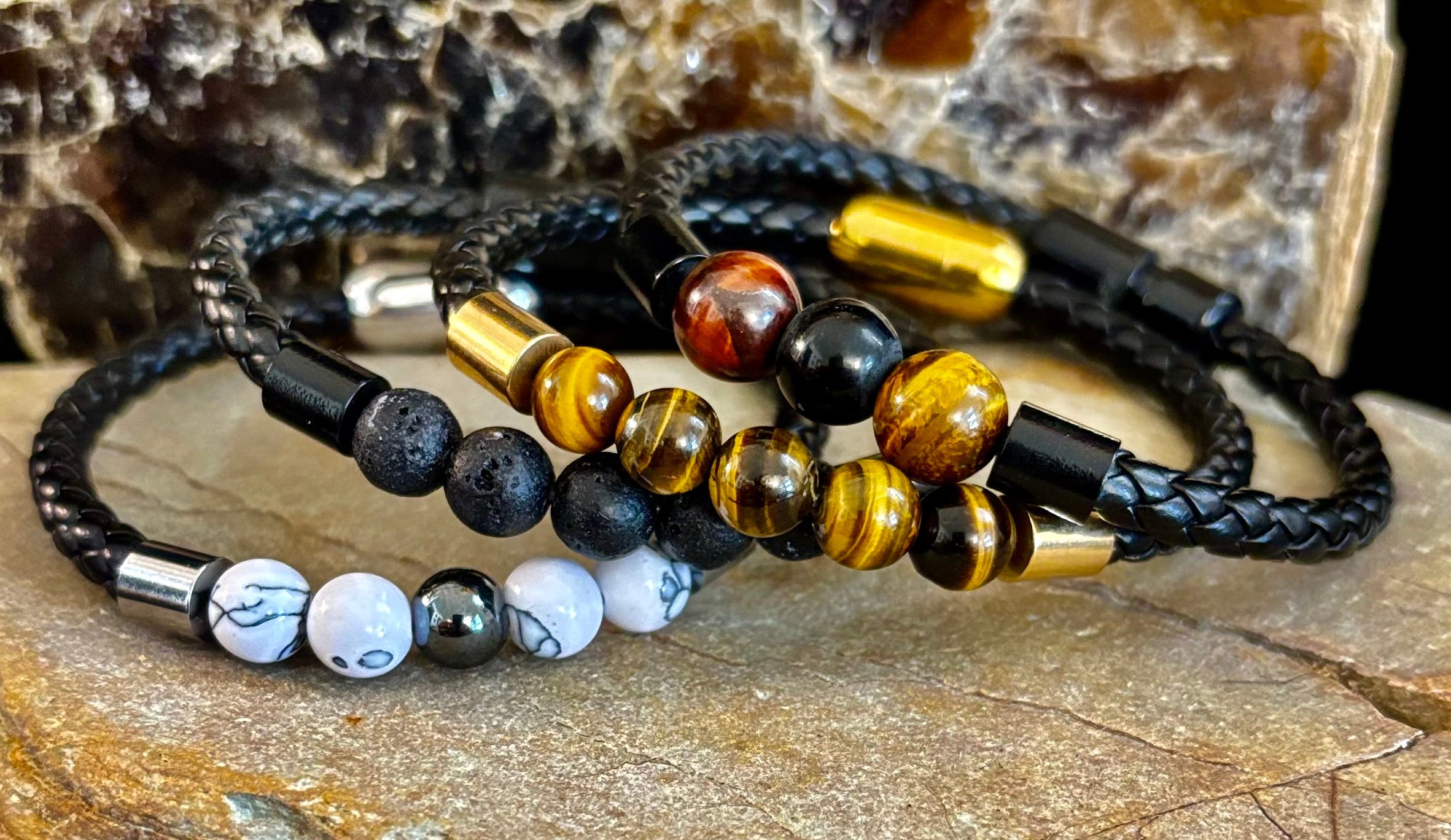 Magnetic Buckle Braided Bracelet – 4 Unique Styles - Small and Medium Wrists | | Wiccan Center