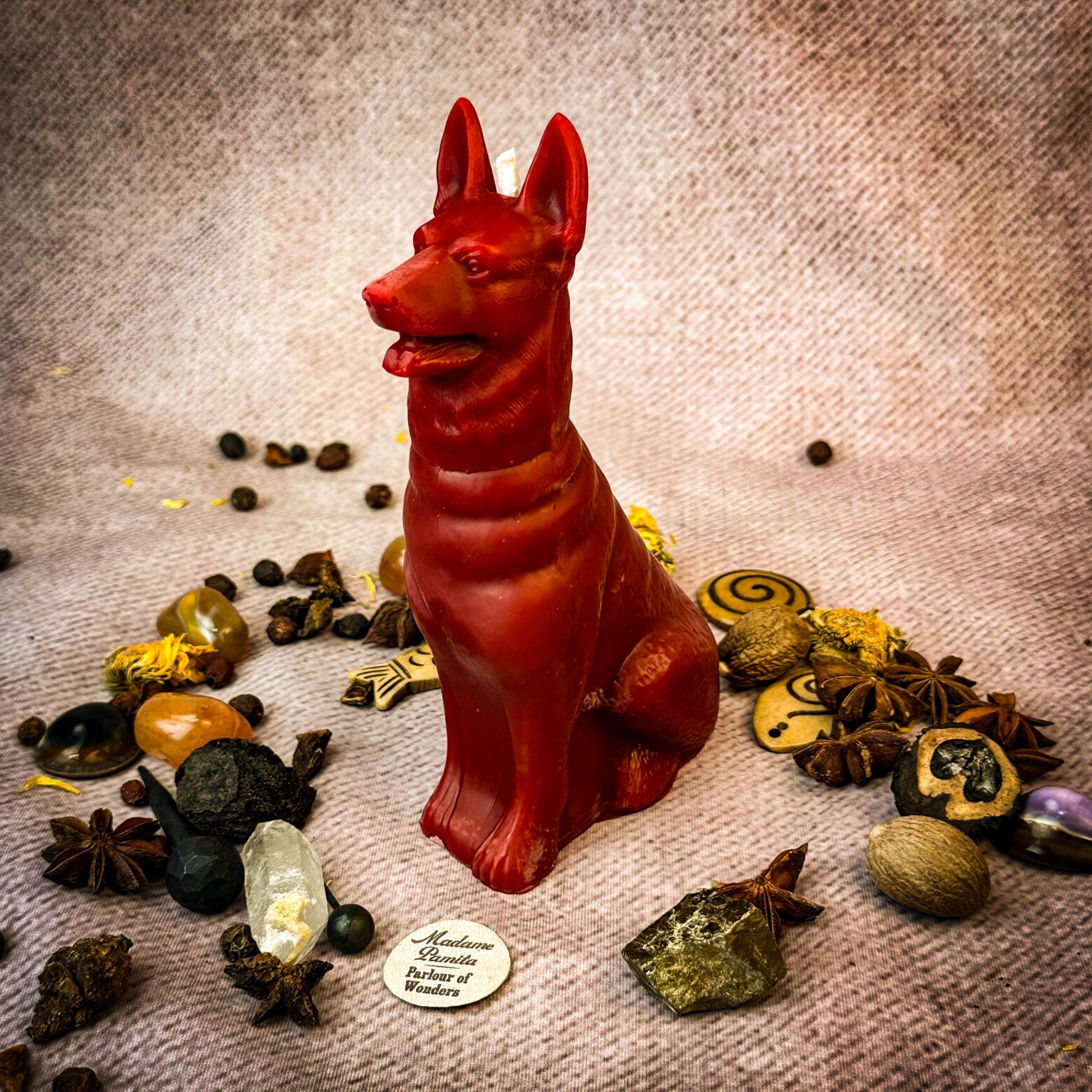 Beeswax Faithful Dog Spell Candle - Loyalty, Fidelity & Unconditional Love | Beeswax Candle | Wiccan Center