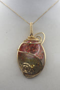 Gold Flower Resin Pendant Necklace – 14k Gold-Filled Wire Wrapped Botanical Jewelry | Necklace | Wiccan Center