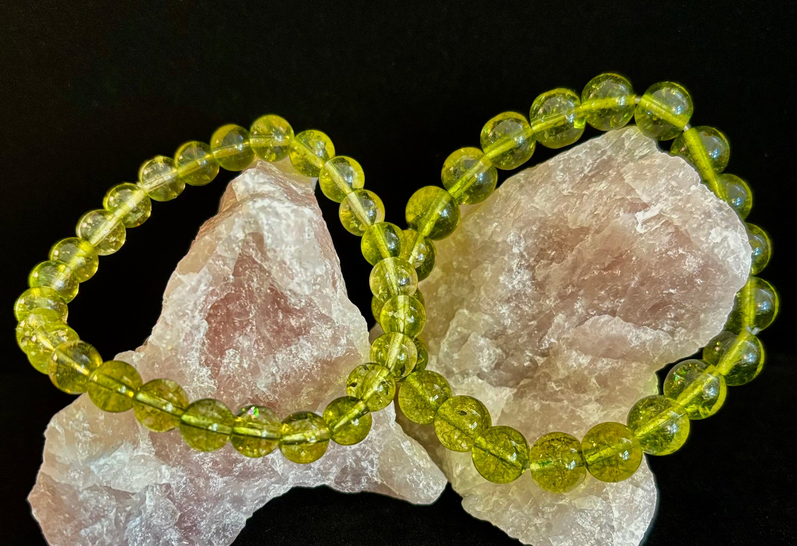 Green Peridot Healing Bracelet – 8mm or 10mm Beads for Abundance, Growth & Emotional Clarity | | Wiccan Center