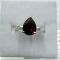 Sterling Silver Pear-Cut Garnet Ring – Size 6 – Passion, Strength & Grounding | Rings | Wiccan Center