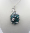 Silver Argentium Resin Malachite Pendant Necklace | | Wiccan Center
