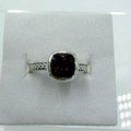 Sterling Silver Cushion-Cut Garnet Braided Band Ring – Size 6 – Passion, Strength & Grounding | Rings | Wiccan Center