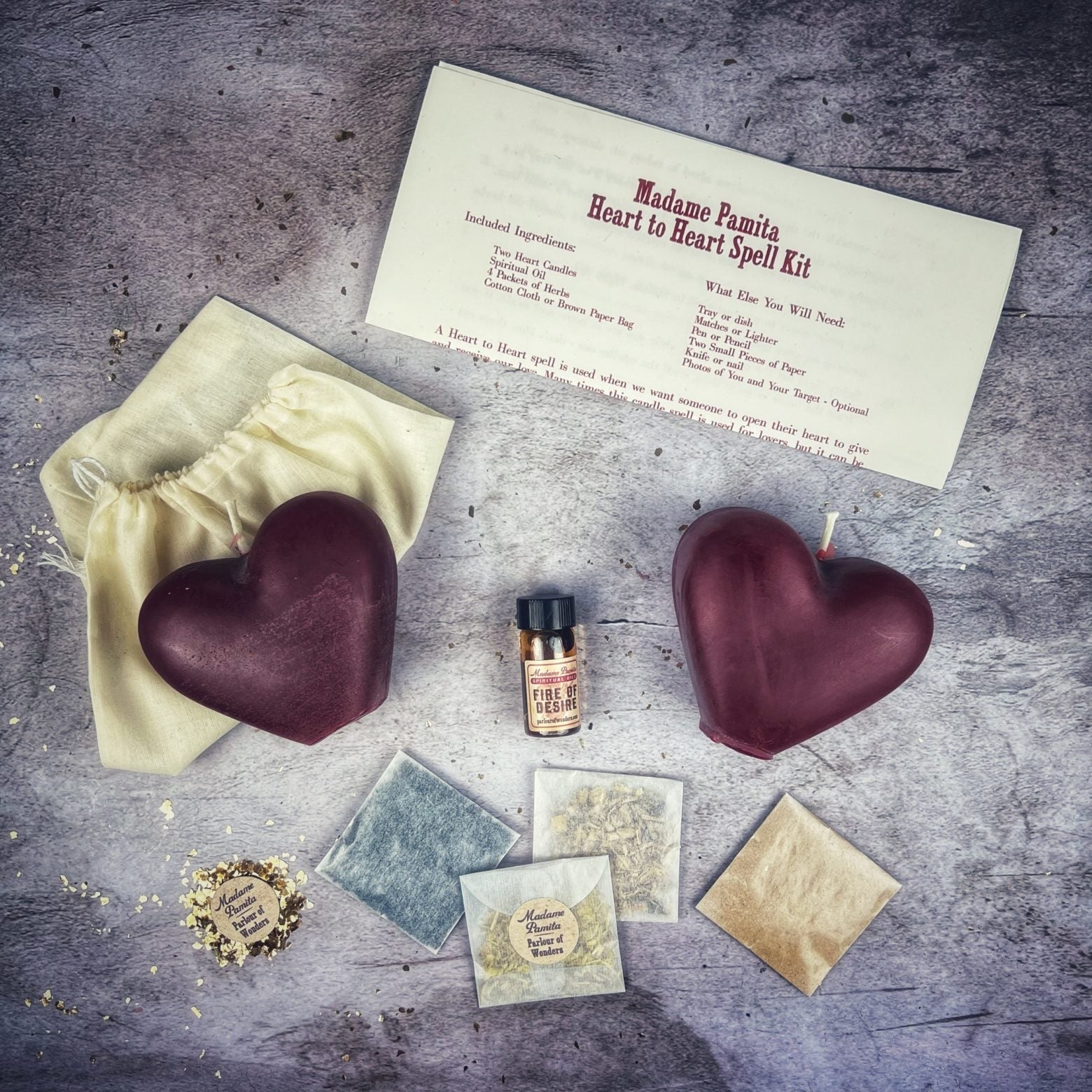 Heart to Heart Candle Spell Kit - Love Connection & Reconciliation Magic | Candle Spell Kit | Wiccan Center