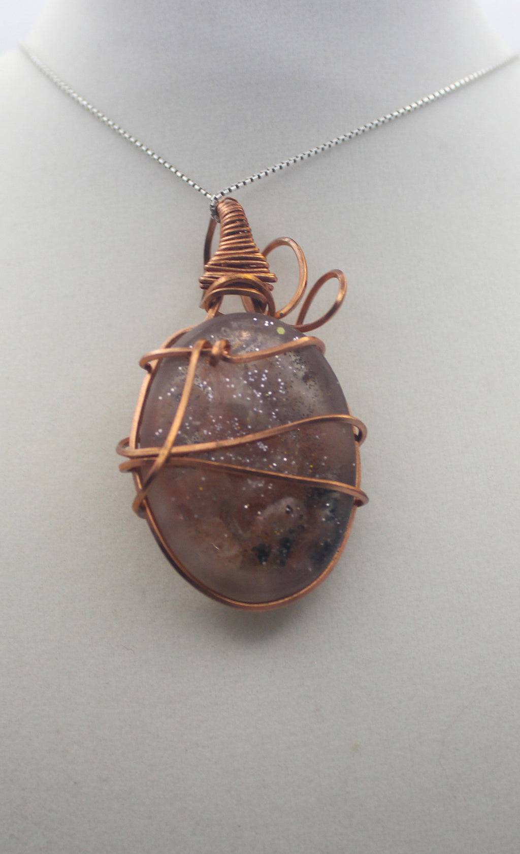 Raw Copper Resin Sunstone Pendant Necklace | | Wiccan Center